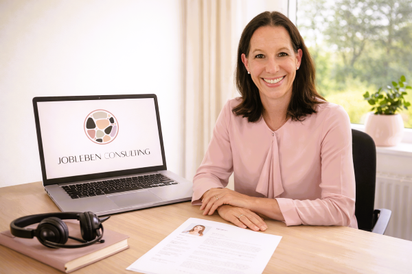 Saskia_ChatGPT-schreibtisch Saskia Vocke, Karriereberaterin bei Jobleben Consulting, beim AVGS-Jobcoaching für hochsensible Menschen